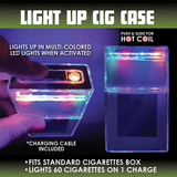 Light Up Cigarette Case with USB Coil Lighter - Store Surplus No Display - 6 Pieces Per Pack 25115L