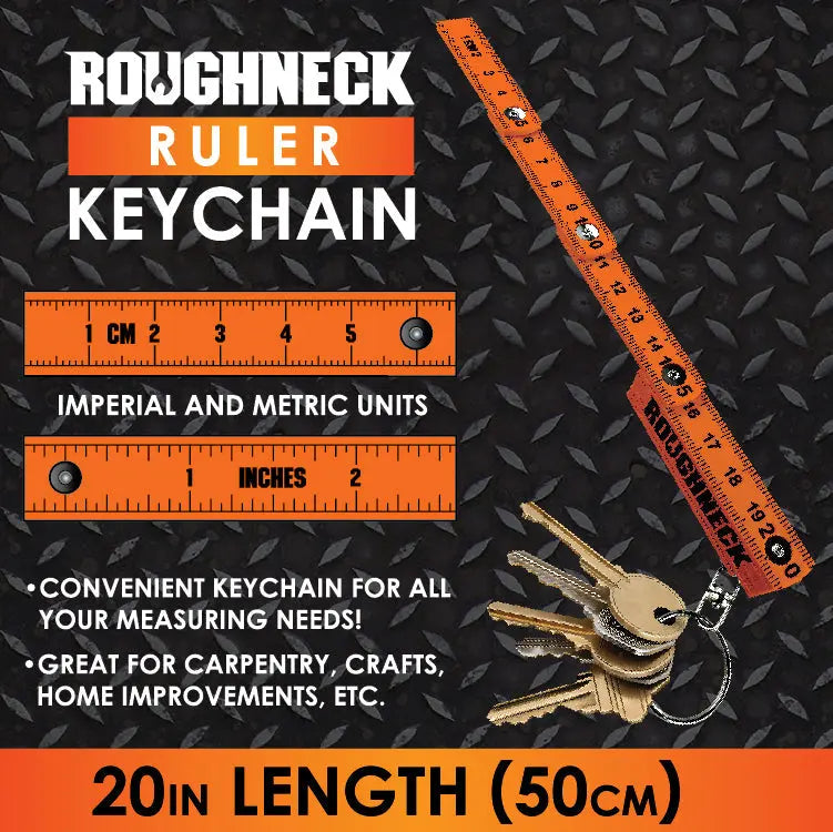 Roughneck Ruler Keychain - 6 Pieces Per Retail Ready Display 25118 - NOVELTY INC WHOLESALE