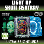 Light-Up Skull Glass Ashtray - 6 Per Retail Ready Display 25121 - NOVELTY INC WHOLESALE