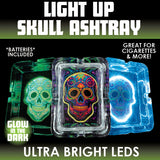 Light-Up Skull Glass Ashtray - Store Surplus No Display - 6 Per Pack 25121L