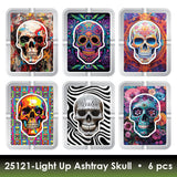 Light-Up Skull Glass Ashtray - Store Surplus No Display - 6 Per Pack 25121L