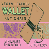 Vegan Leather Wallet Keychain - 6 Pieces Per Display 25130