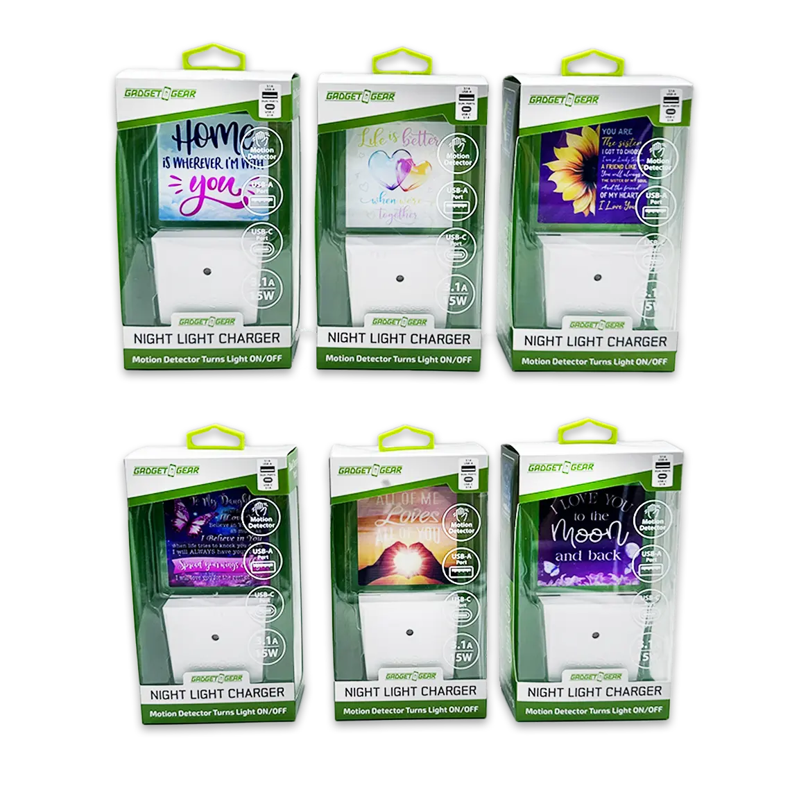 Night Light Charger - Store Surplus No Display - 6 Pieces Per Pack 25132L STORE SURPLUS