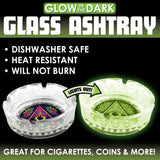 Glow in The Dark Glass Ashtray - 6 Pieces Per Retail Ready Display 25136