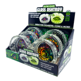 Glow in The Dark Glass Ashtray - 6 Pieces Per Retail Ready Display 25136