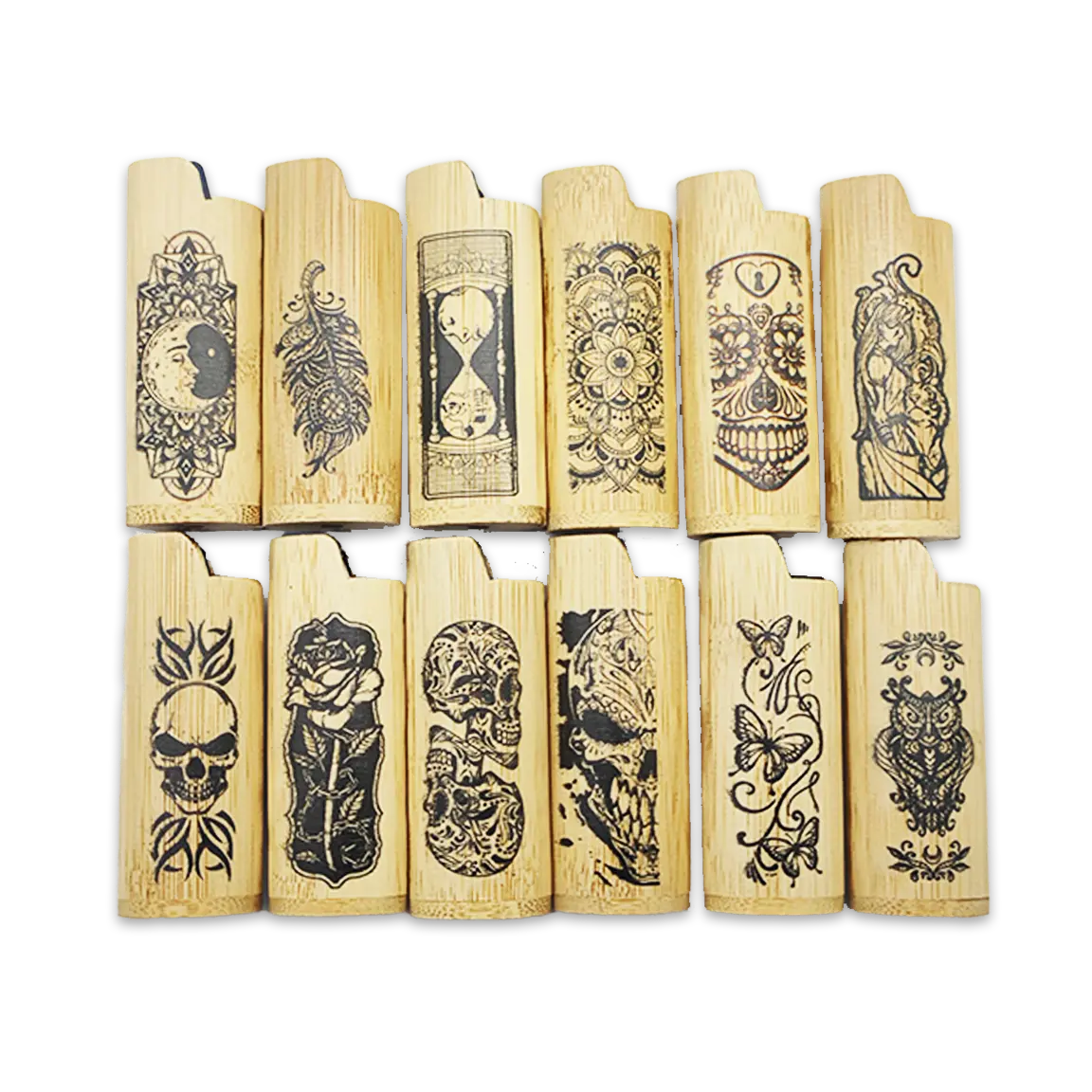 Wood Lighter Case - 12 Pieces  - Store Surplus No Display -  25137L STORE SURPLUS