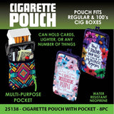 WHOLESALE NEOPRENE CIGARETTE POUCH POCKET 8 PIECES PER DISPLAY 25138