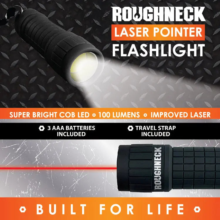LED Laser Pointer Flashlight with Soft Touch Coating - Store Surplus No Display- 6 Pieces Per Pack - 25149L STORE SURPLUS