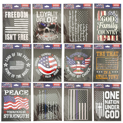 WHOLESALE USA FLAG DECAL 12 PIECES PER DISPLAY 25212