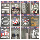 USA FLAG DECAL -STORE SURPLUS NO DISPLAY - 12 PIECES PER PACK 25212L