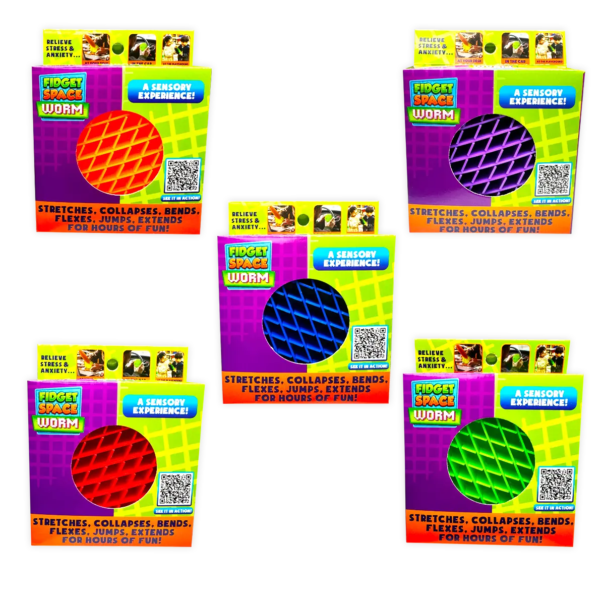 Fidget Space Worm Toy - Store Surplus No Display - 12 Pieces Per Pack 25246L STORE SURPLUS