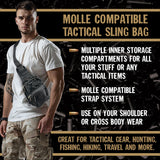 MOLLE Tactical Sling Bag with Strap - Store Surplus No Display - 4 Pieces Per Pack 25248L