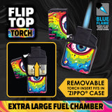 Mind Bending Metal Flip Top Torch Lighter - Store Surplus No Display - 12 Pieces Per Pack 25259L