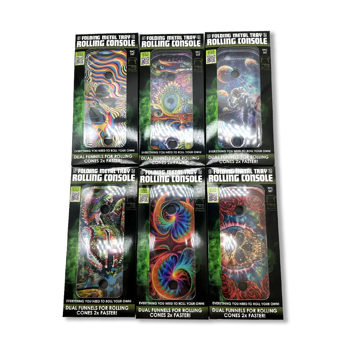 Folding Metal Tray Rolling Console - Store Surplus No Display - 6 Pieces Per Pack 25267L STORE SURPLUS