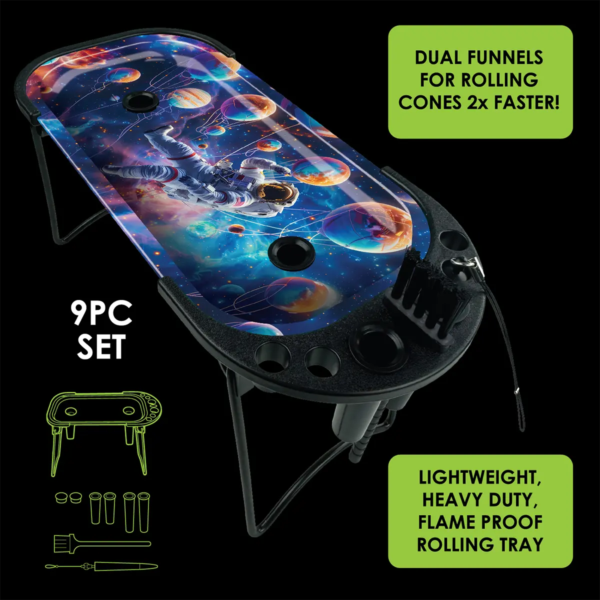 Folding Metal Tray Rolling Console - Store Surplus No Display - 6 Pieces Per Pack 25267L STORE SURPLUS