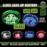 Light-Up Glass Ashtray - 6 Pieces Per Retail Ready Display 25271 - NOVELTY INC WHOLESALE