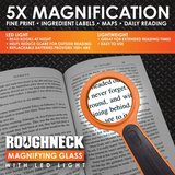 Roughneck Magnifying Glass with LED Light - Store Surplus No Display - 6 Pieces Per Pack 25273L STORE SURPLUS