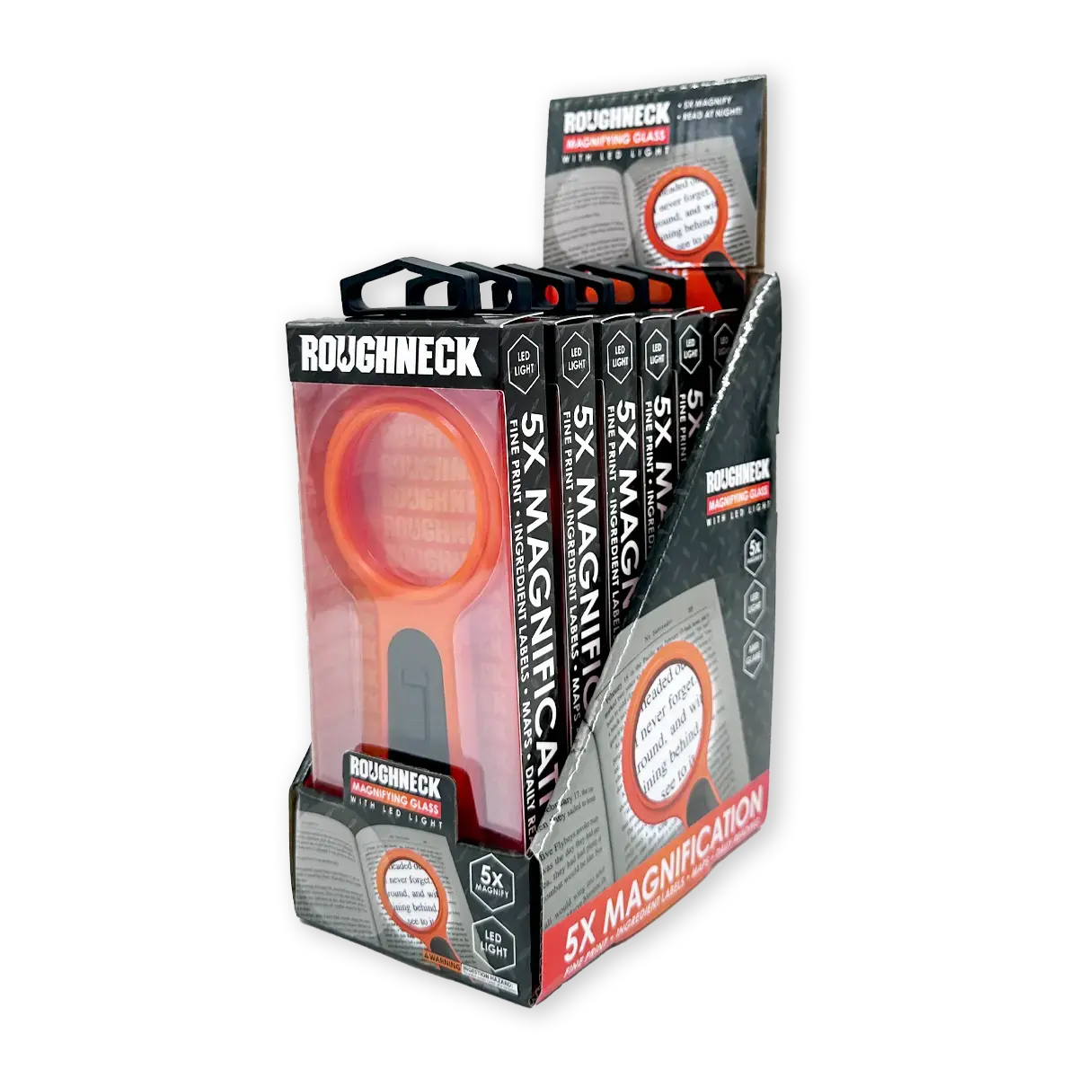 Roughneck Magnifying Glass with LED Light - 6 Pieces Per Retail Ready Display 25273 ROUGHNECK