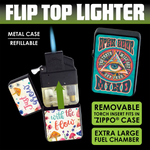 Metal Flip Top Lighter - Store Surplus No Display - 12 Pieces Per Pack 25279L STORE SURPLUS