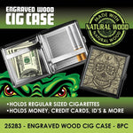 Engraved Wood Cigarette Case - 8 Pieces Per Retail Ready Display 25283 SMOKEZILLA
