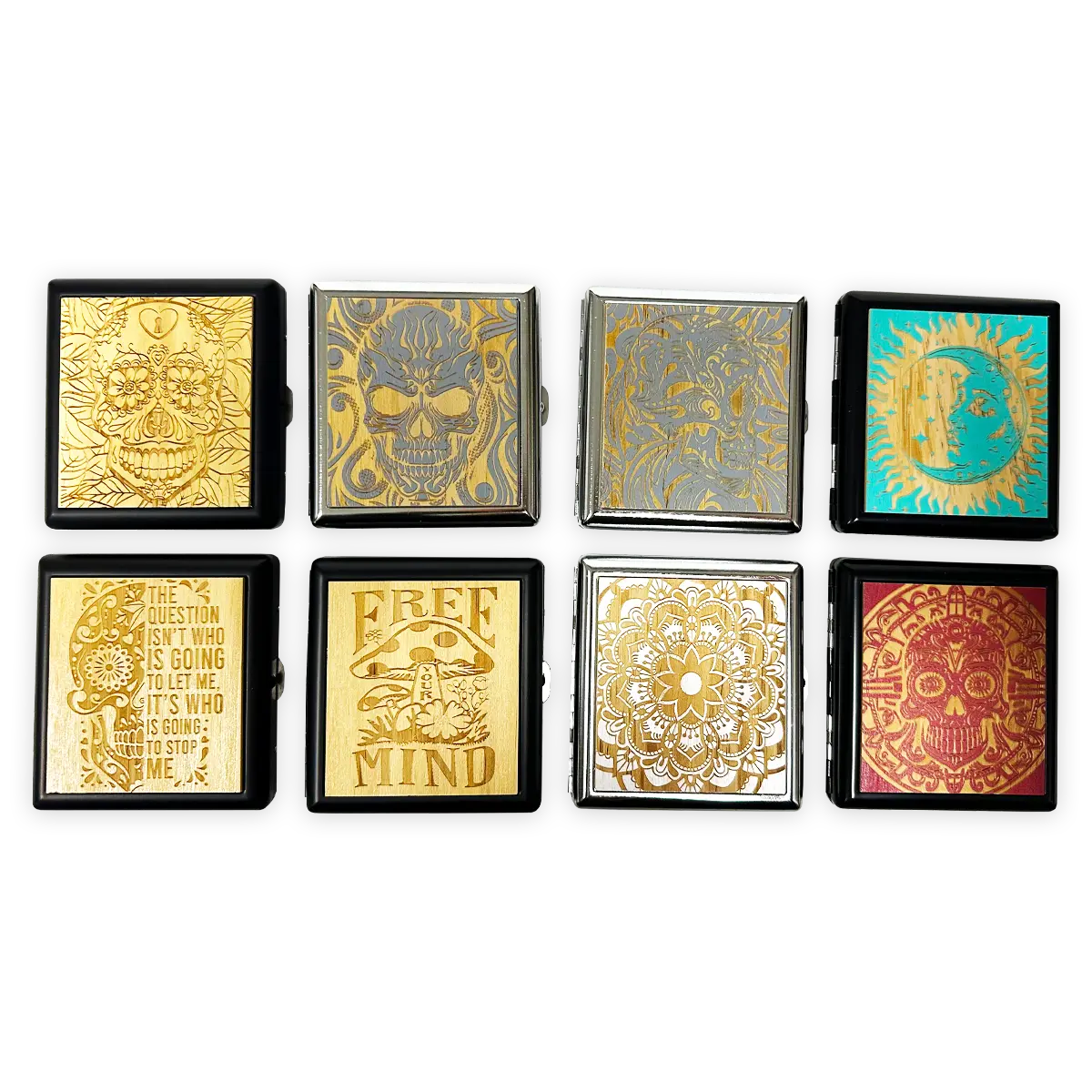 novelty inc cigarette case Vintage Versatile Case, Mini Metal Cigarette for 85mm 3.74 Inch King Size 12 Capacity, Sturdy Double Sided Wallets Pocket Card Holder Retro Golden for Birthday Christmas Valentine's Day computer USB or Novelty Chinese Cigarette Ad Cigarette