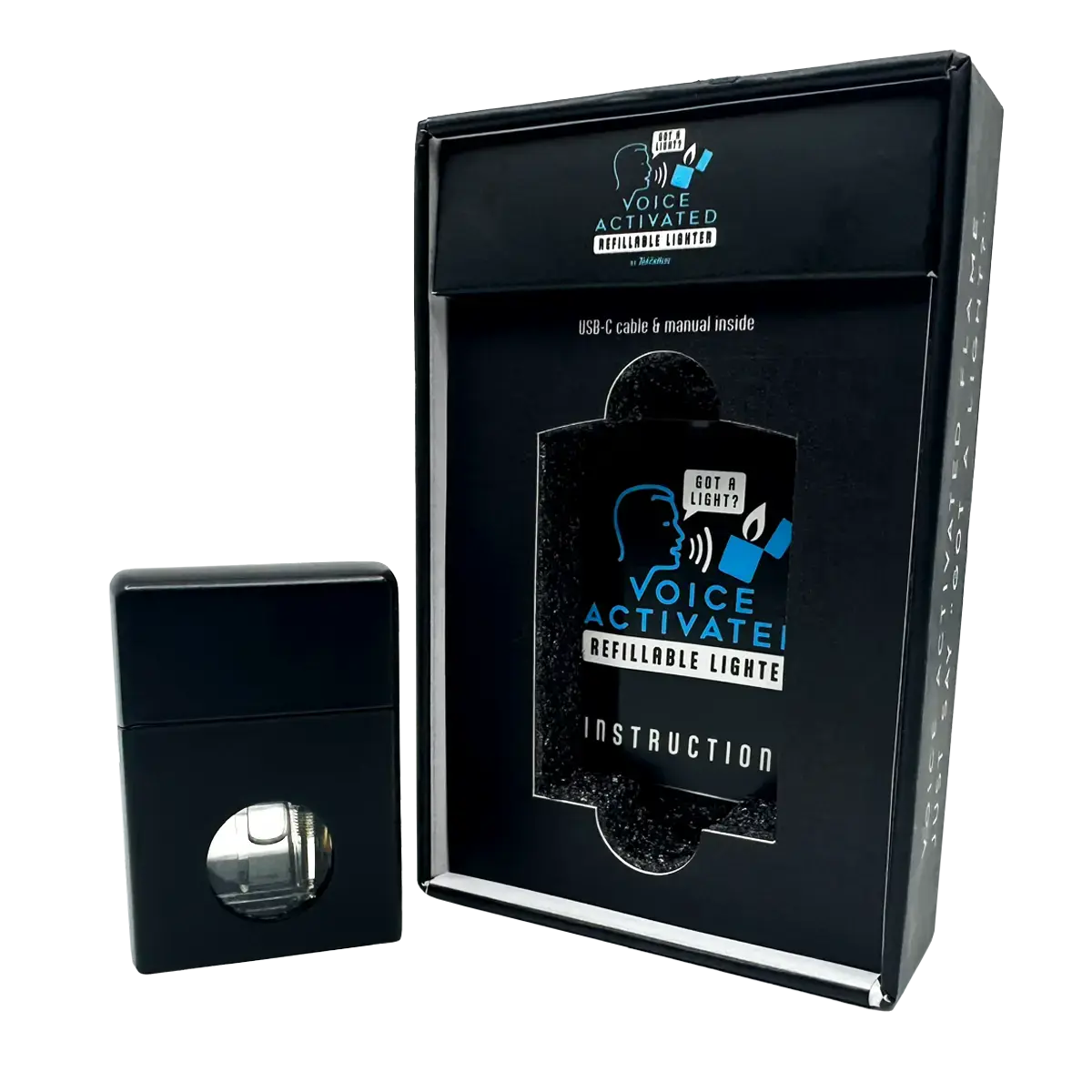 Voice Activated Flip Top Lighter - 6 Pieces Per Retail Ready Display 25288 TORCH BLUE