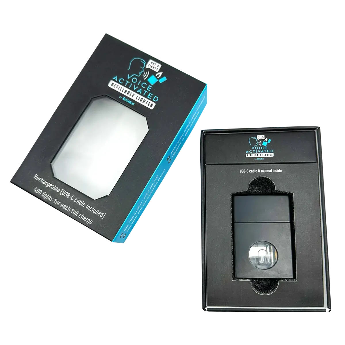 Voice Activated Flip Top Lighter - 6 Pieces Per Retail Ready Display 25288 TORCH BLUE