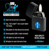 Voice Activated Flip Top Lighter - 6 Pieces Per Retail Ready Display 25288 TORCH BLUE