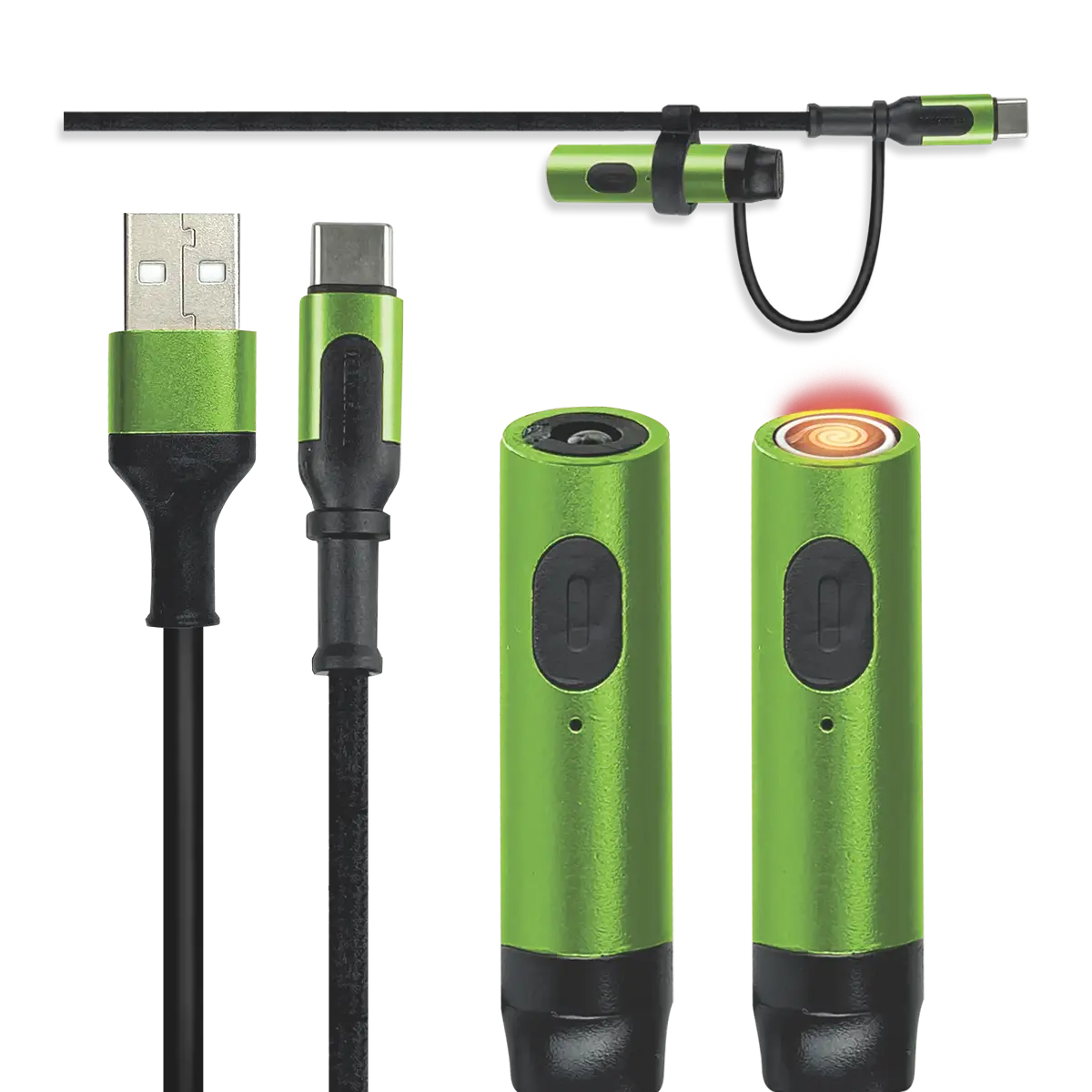 Multi-Tool Charging Cable Coil Lighter Flashlight Dual USB-C Ports with USB to USB-C - 6 Pieces Per Retail Ready Display 25318 WHOLESALE