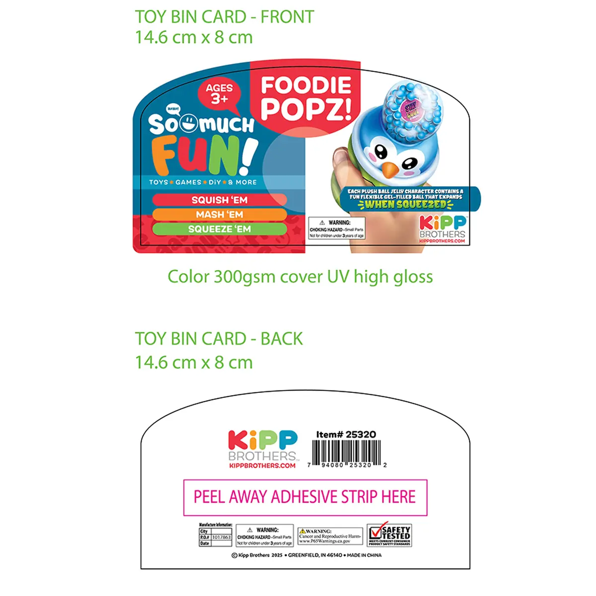 Foodie Popz Squeeze Toy - 6 Pieces Per Retail Ready Display 25320 WHOLESALE