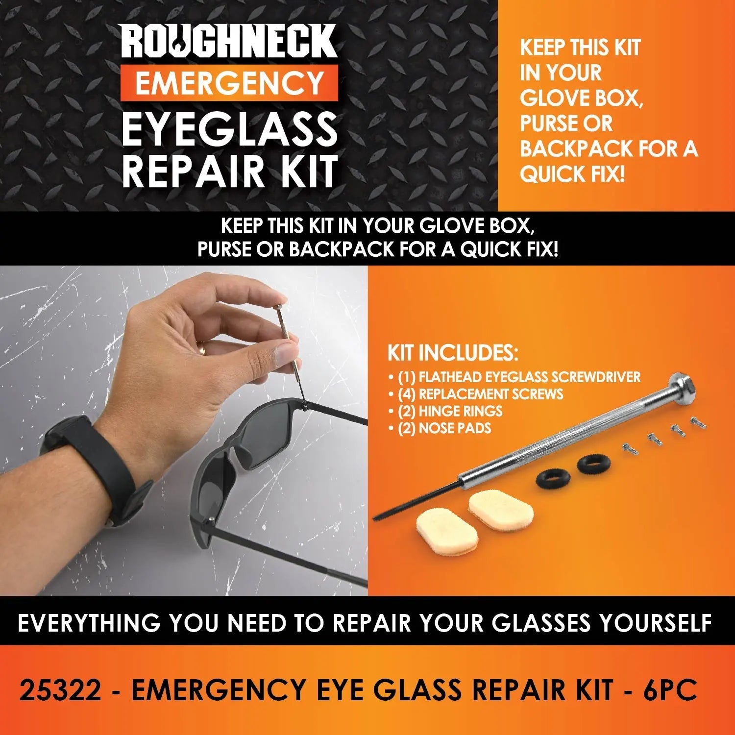 Glasses Repair Tool Kit - Store Surplus No Display - 6 Pieces Per Pack 25322L STORE SURPLUS