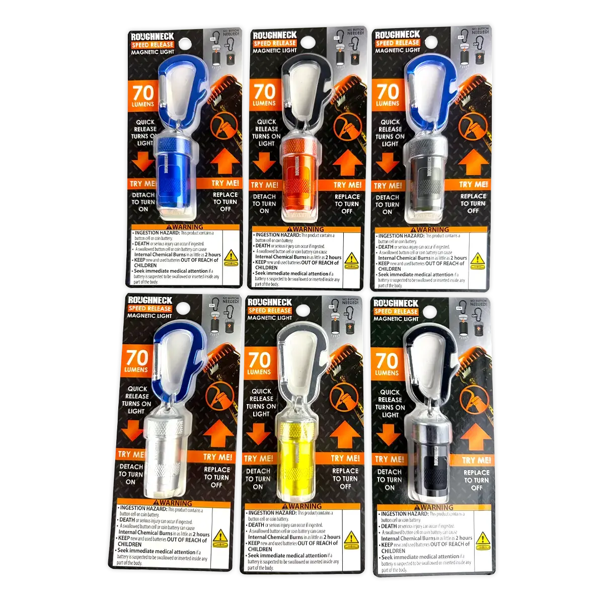 Speed Release Magnetic Light - 6 Pieces Per Retail Ready Display 25323 ROUGHNECK