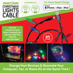 Christmas Light 3FT USB-to-Lightning / USB-C Sync and Charge Cables - 6 Pieces Per Display 25327 STORE SURPLUS