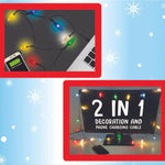 Christmas Light 3FT USB-to-Lightning / USB-C Sync and Charge Cables - 6 Pieces Per Display 25327 STORE SURPLUS