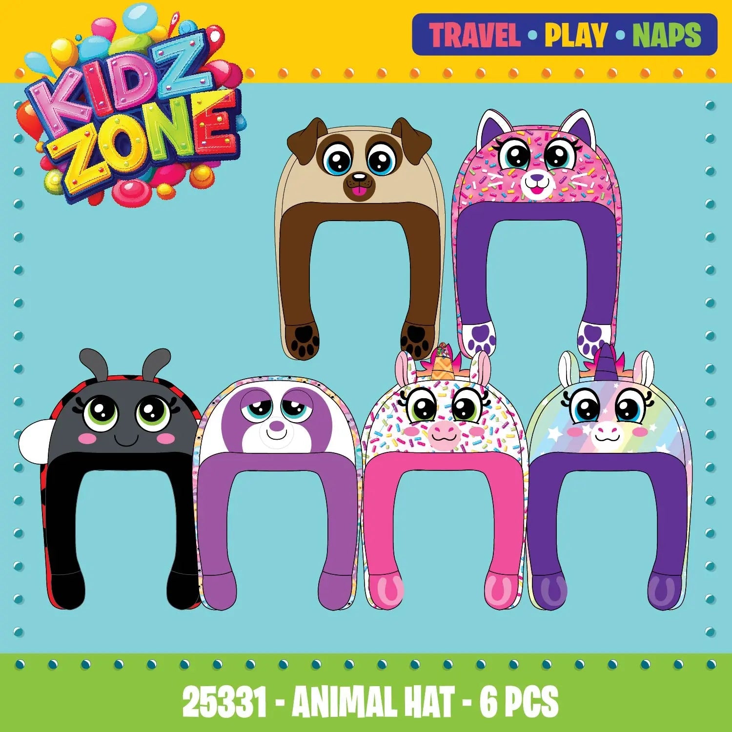 Kids Zone Plush Assortment Floor Display - 30 Pieces Per Retail Ready Display 88564 WHOLESALE