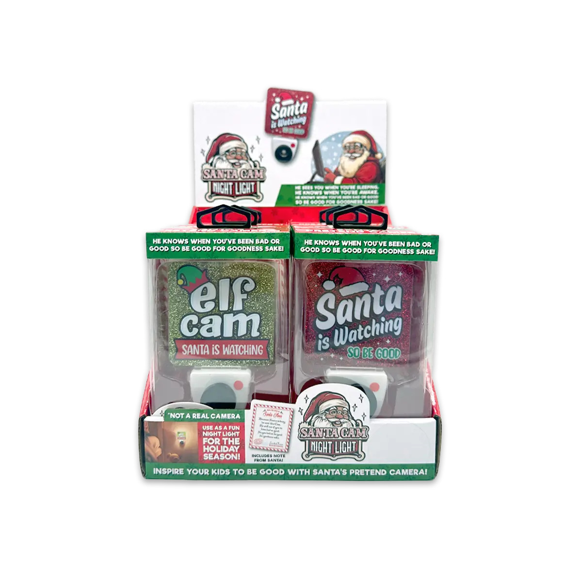 Christmas Cam Night Light AC Wall - 6 Pieces Per Retail Ready Display 25347 WHOLESALE