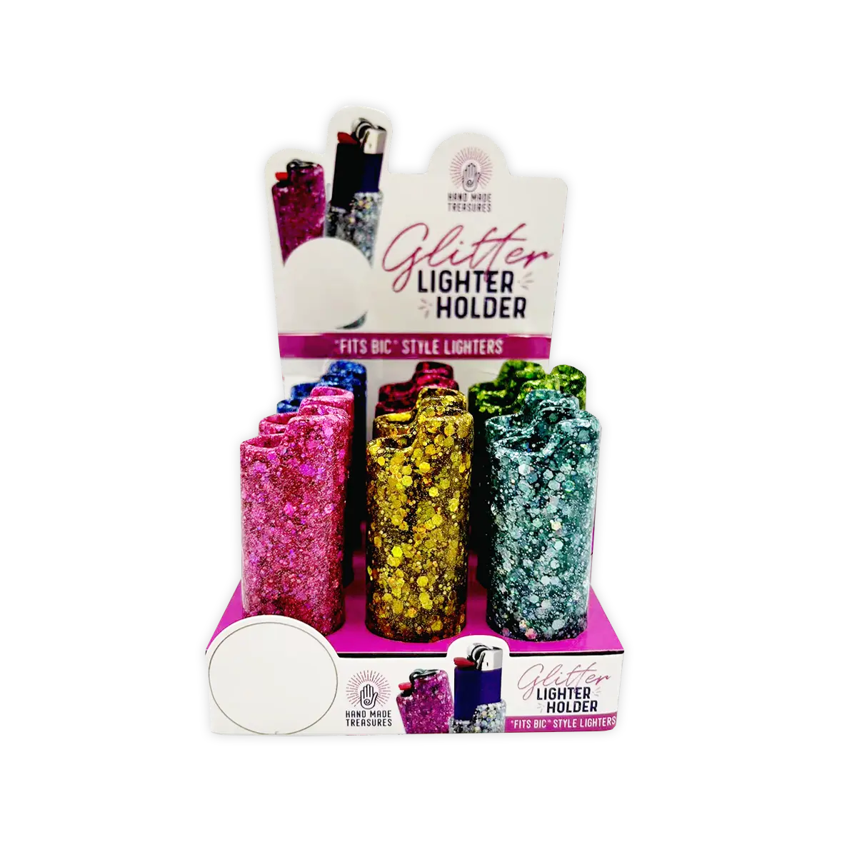 Glitter Lighter Case - 12 Pieces Per Retail Ready Display 25375 WHOLESALE