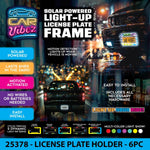 Solar Powered Light-Up License Plate Frame - 6 Pieces Per Retail Ready Display 25378 - NOVELTY INC WHOLESALE