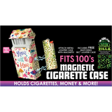 100s Cigarette Storage Case With Magnetic Lighter Case - 8 Pieces Per Retail Ready Display 25481 SMOKEZILLA
