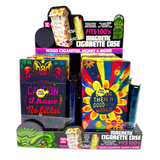 100s Cigarette Storage Case With Magnetic Lighter Case - 8 Pieces Per Retail Ready Display 25481 - NOVELTY INC WHOLESALE