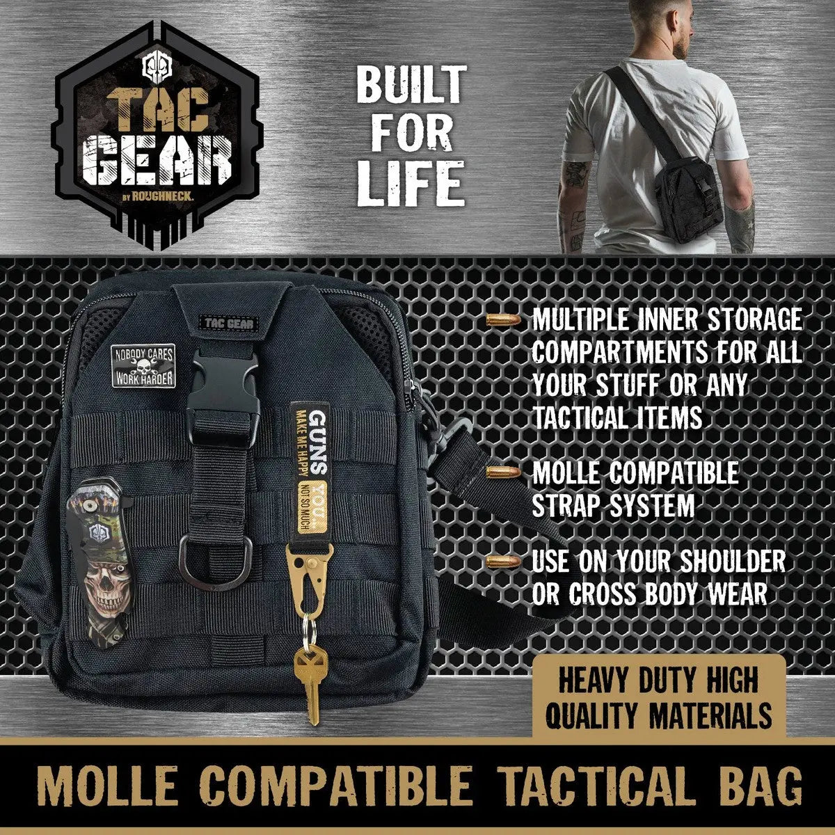 Mini MOLLE Tactical Sling Bag with Strap - 4 Pieces Per Retail Ready Display 25486 - NOVELTY INC WHOLESALE