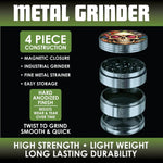 Metal 4 Piece Grinder with Printed Top - 6 Pieces Per Retail Ready Display 25551 SMOKEZILLA
