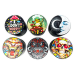 Metal 4 Piece Grinder with Printed Top - 6 Pieces Per Retail Ready Display 25551 SMOKEZILLA