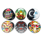 Metal 4 Piece Grinder with Printed Top - 6 Pieces Per Retail Ready Display 25551 SMOKEZILLA