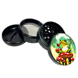Metal 4 Piece Grinder with Printed Top - 6 Pieces Per Retail Ready Display 25551 SMOKEZILLA