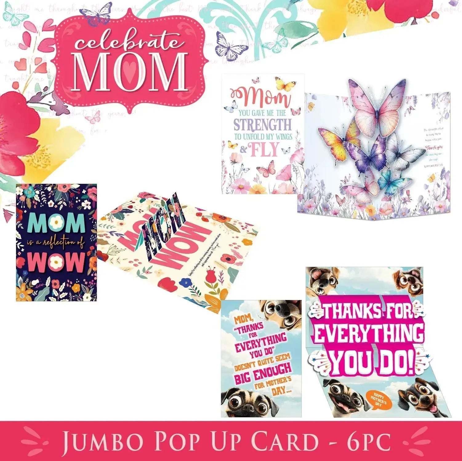 Mother's Day Celebrate Mom Assortment Floor Display - 65 Pieces Per Retail Ready Floor Display 88581 KIPP BROTHERS