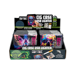 Cigarette Case with USB Coil Lighter - 8 Pieces Per Retail Ready Display 25633 WHOLESALE