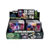 Cigarette Case with USB Coil Lighter - 8 Pieces Per Retail Ready Display 25633 WHOLESALE