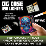 Cigarette Case with USB Coil Lighter - 8 Pieces Per Retail Ready Display 25633 WHOLESALE