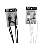 10FT Braided Sync and Charge Cable Assortment Floor Display - 24 Pieces Per Retail Ready Display 88585 WHOLESALE